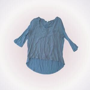 Gentle Fawn Green-Blue V-Neck Loose Blouse | Sz S